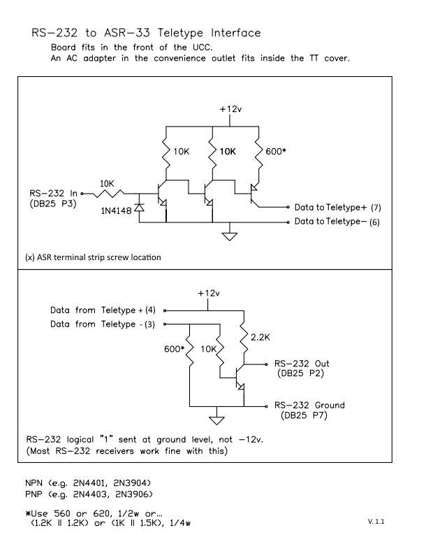 RS-232 to ASR-33 Teletype Interface Schematic v1.1.jpg